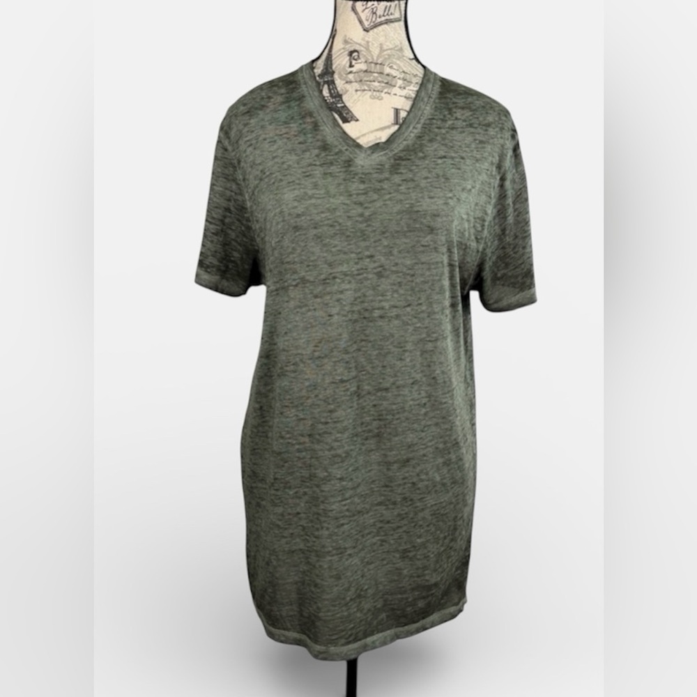 Buckle Black Women's Minimalist Heather Green V-Neck Short Sleeve ChicTop Size M